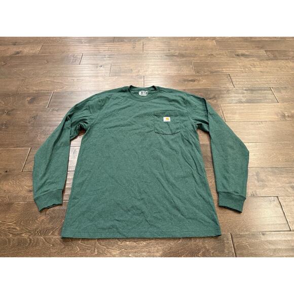 Carhartt Mens Green Loose Fit Long Sleeve Crew Neck Size M MEDIUM K126 G55 - Picture 2 of 8